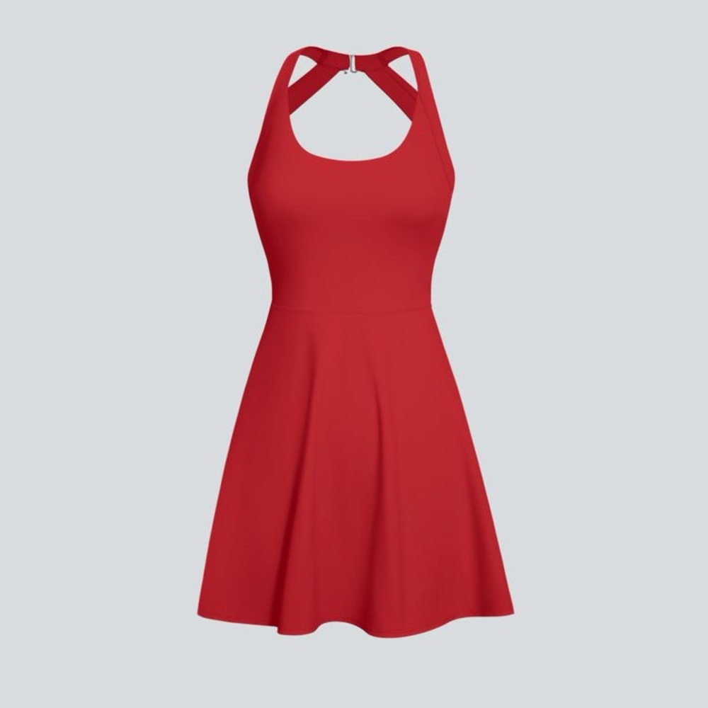 New HALARA Red Backless Twisted Active Dress